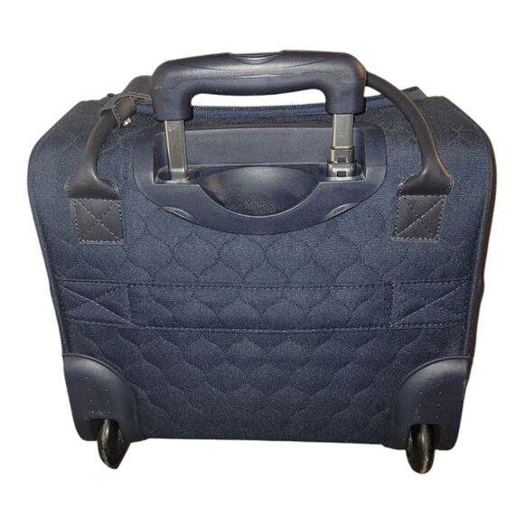 London Fog Calypso Carry On Luggage Travel Bag Suitcase Navy Blue - Picture 5 of 16
